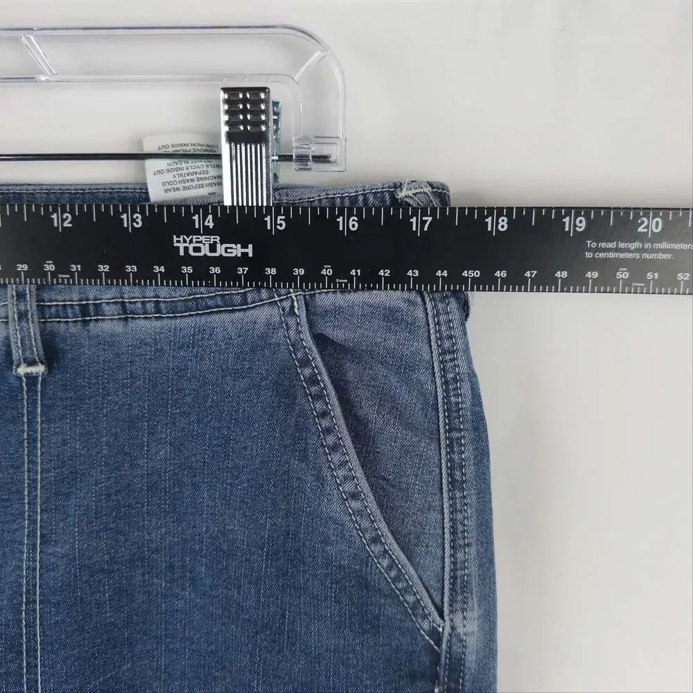 True Religion Brand Jeans Cargo Straight Leg Blue Denim Pants Size 31